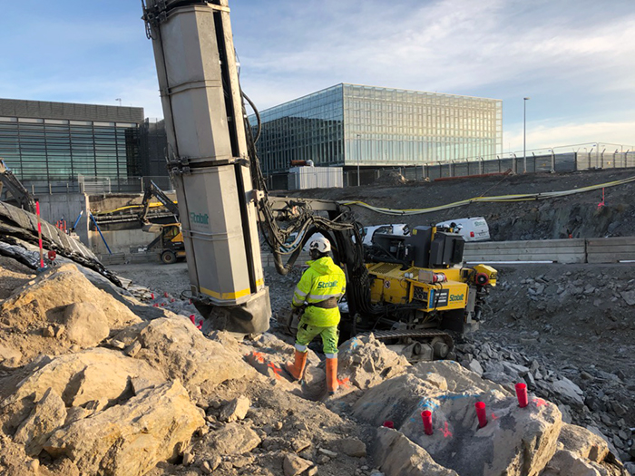 Bergborrning för sprängning