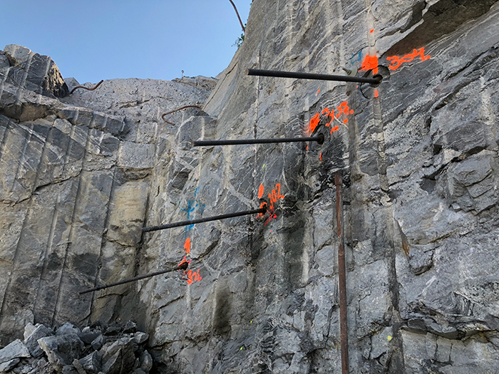 Bergförankring förspända bultar